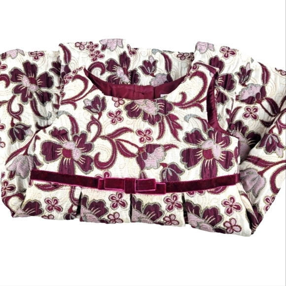 Girls Sweet Heart Rose Floral Applique Dress - Picture 6 of 11